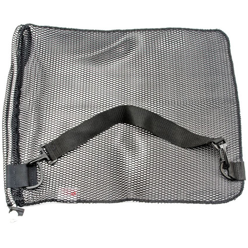 Innovative Scuba Concepts Extra Heavy-Duty Mesh Drawstring Dive Bag with D-Ring and Shoulder Strap (Small, 16 x 20", Black)