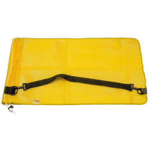 Innovative Scuba Concepts Econo Mesh Drawstring Bag with D-Ring and Shoulder Strap (Medium, 18 x 30", Yellow)