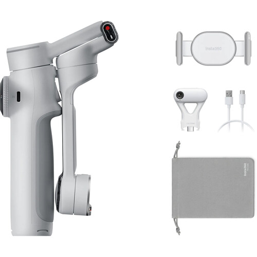 Insta360 Flow 2 Pro Smartphone Gimbal Stabilizer AI Tracker Bundle (Gray)