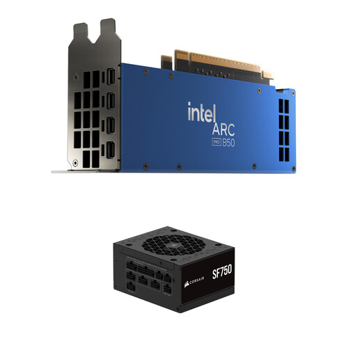Intel Arc Pro B50 Workstation SFF Graphics Card & SF750 80 PLUS Platinum 750W Power Supply Kit