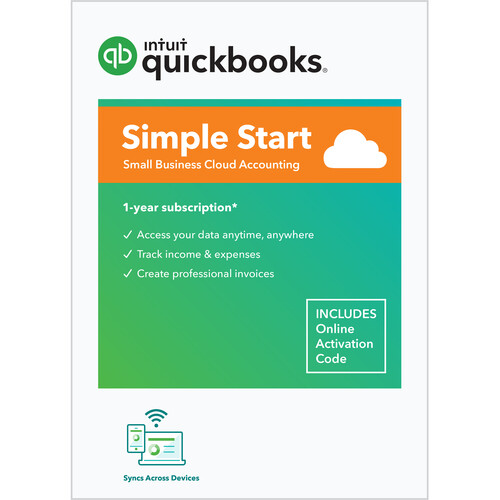 Intuit QuickBooks Online Simple Start 2022 (1-Year Subscription, Box)