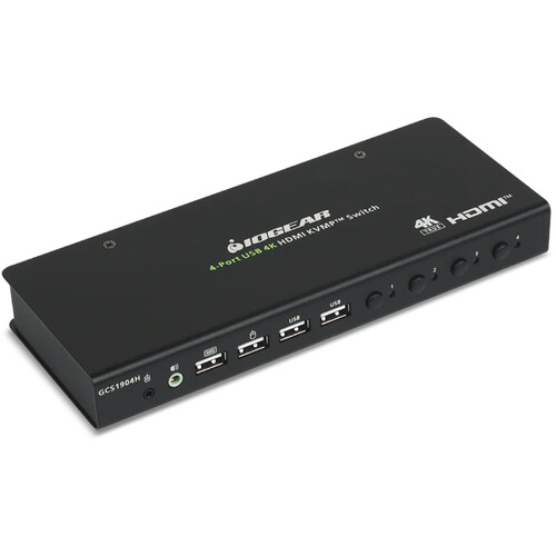 IOGEAR 4-Port HDMI KVMP Switch with USB 2.0 Hub
