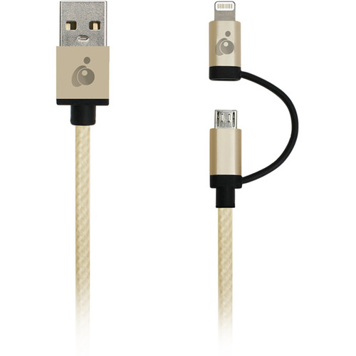 IOGEAR DuoLinq 2-in-1 Charge & Sync Cable (Gold)