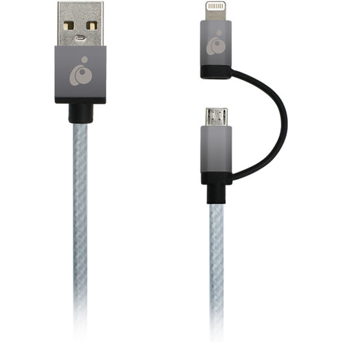IOGEAR DuoLinq 2-in-1 Charge & Sync Cable (Space Gray)