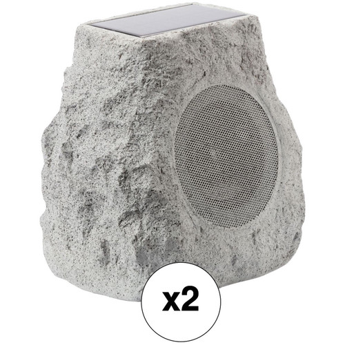 ION Audio Glow Stone Solar Wireless Outdoor Stone Speaker (Pair)