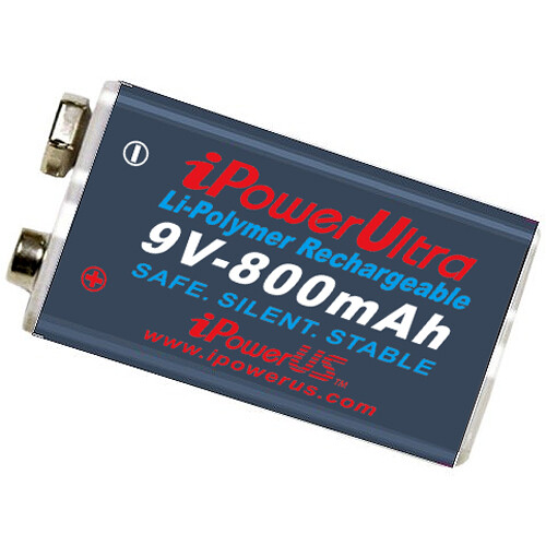 iPower 9V Pro Grade Rechargeable Lithium-Ion Battery (800mAh, 4-Pack)