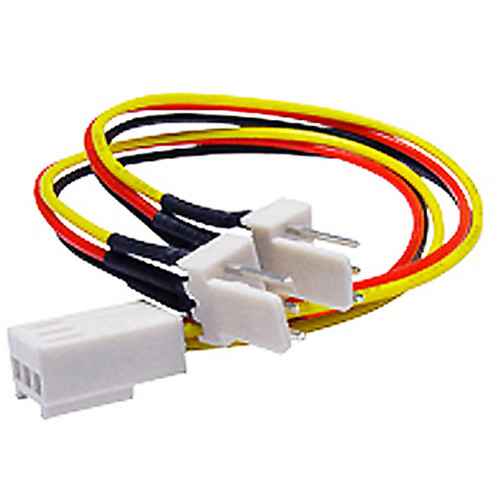 iStarUSA 3-Pin Female to Two 3-Pin Male Fan Splitter Y Cable