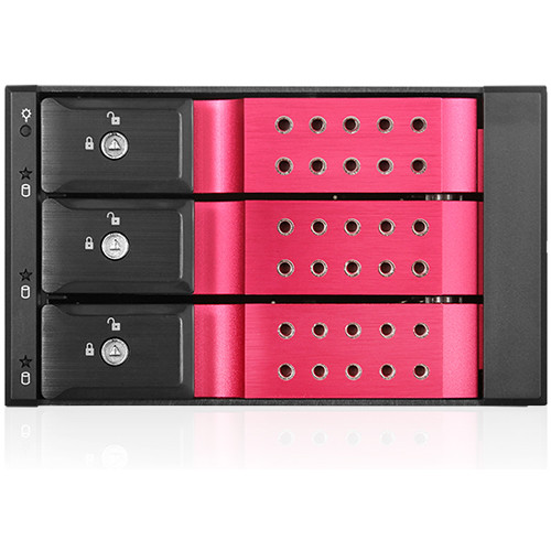 iStarUSA Trayless 2 x 5.25" Drive Bay to 3 x 3.5" Drive Bay HDD Rack (Red)