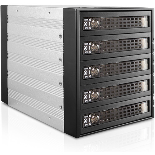 iStarUSA Three 5.25" to Five 3.5"/2.5" SAS SATA 6Gbps HDD SSD Hot-Swap Rack with Key Lock