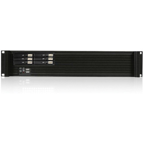 iStarUSA D-213-MATX-B126SA 2U Compact microATX Rackmount with 6 x 2.5" Hotswap Drives PS2 PSU (Black)