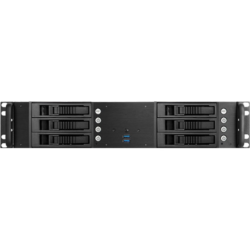 iStarUSA D-260HB 2U Compact 6 x 3.5" HDD Bay Hotswap microATX Chassis (Red HDD Handles)
