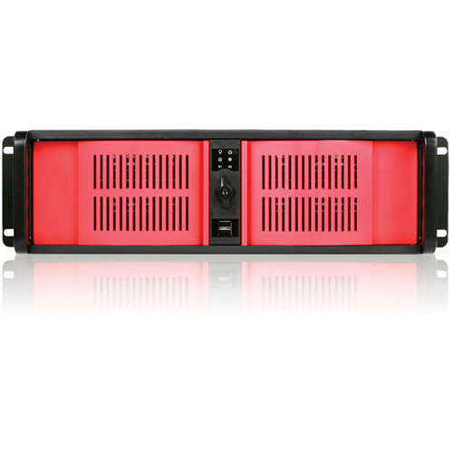 iStarUSA D Storm Series D-300-RED 3U Compact Stylish Rackmountable Chassis (Black)