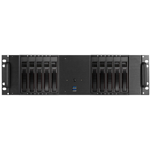 iStarUSA D-3100HB 3U Compact 10 x 3.5" HDD Bay Hotswap microATX Chassis (Blue HDD Handle)