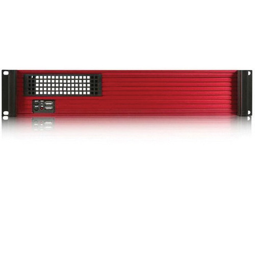 iStarUSA D Value Series D-213-MATX-RED 2U Compact Rackmountable microATX Chassis with Red Bezel