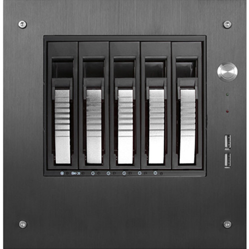 iStarUSA S-35-B5SA Compact Stylish 5x 3.5" Hotswap mini-ITX Tower (Silver HDD Handles)