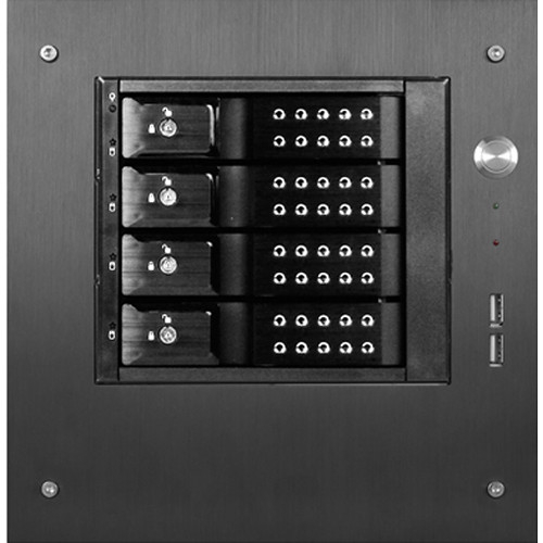 iStarUSA Compact Stylish 4x 3.5" Hotswap Trayless mini-ITX Tower (Black HDD Handles)