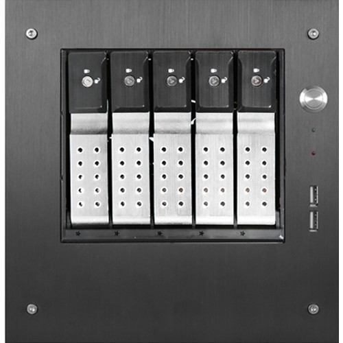 iStarUSA Compact Stylish 5x 3.5" Hotswap Trayless mini-ITX Tower (Silver HDD Handles)