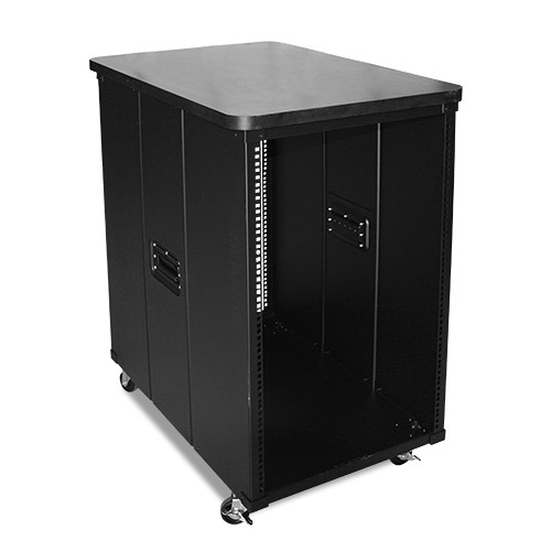 iStarUSA 31.5" Deep 18 RU Simple Server Rack with Wood Top (Black)