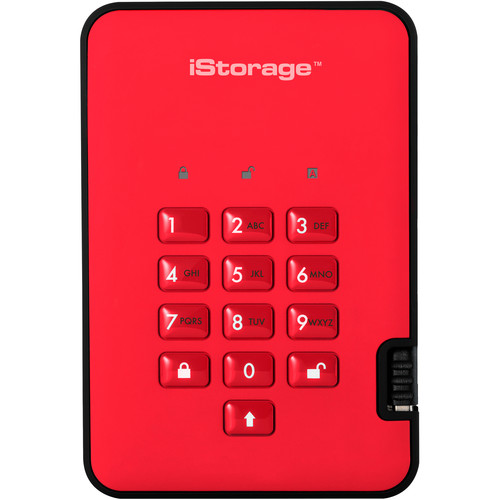 Istorage 4TB diskAshur2 USB 3.1 Encrypted Portable HDD (Fiery Red)