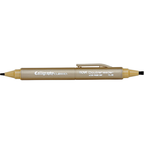 Itoya Doubleheader Calligraphy Marker (Yellow, Blister Packaging)