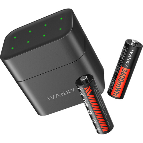 iVANKY Portable Charging Case with 8-Pack AA Rechargeable Lithium-Ion Batteries