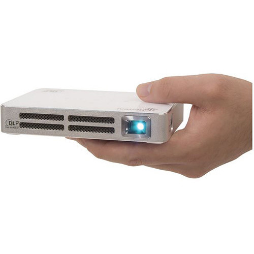 Ivation Pro2 Portable Rechargeable HDMI Projector (Silver)