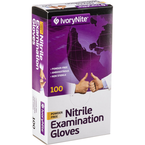 IvoryNite Nitrile Examination Gloves (Box of 100, X-Large, Blue)