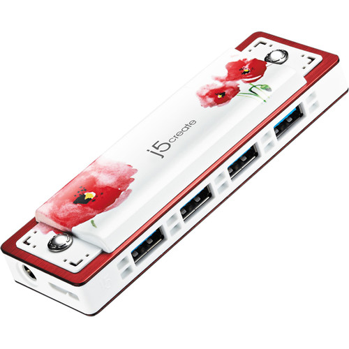 j5create 4-Port USB 3.1 Gen 1 Harmonica Hub (Red)