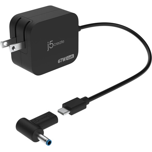 j5create 67W GaN PD USB-C Mini Wall Charger with 4.5mm DC Converter