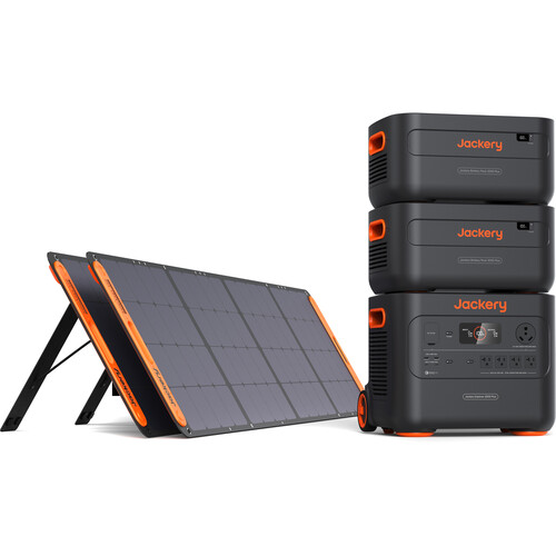 Jackery Explorer 2000 Plus Portable Power Station with Two Battery Packs and Two SolarSaga 200W Solar Panels