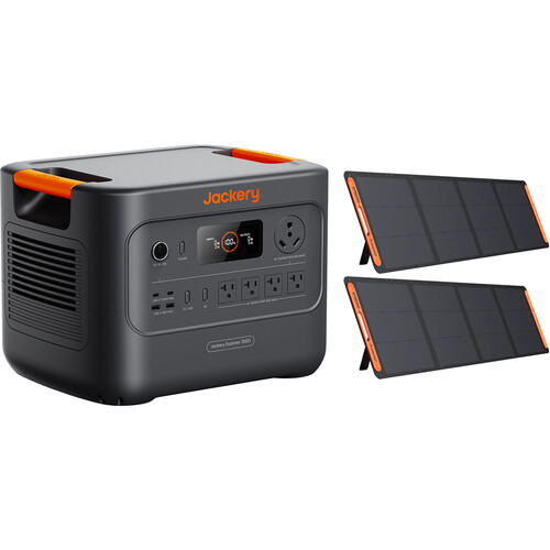 Jackery Explorer 3000 v2 Portable Power Station with Two 200W Solar Panels