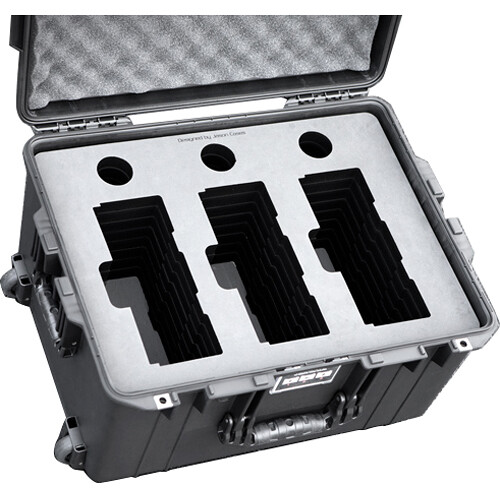 Jason Cases Pelican Case for 3 x Kenwood KMB-28 6-Unit Charger Adapters with Chargers