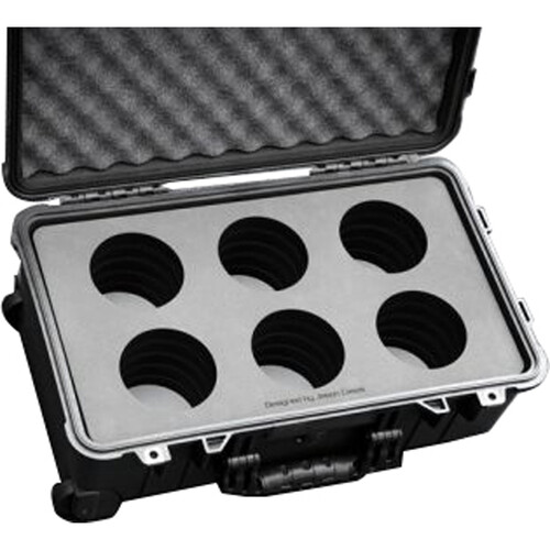 Jason Cases Hard Case with Foam Insert for Set of 6 Sigma Cine Prime Lenses (with 105mm Stored in Center Slot)