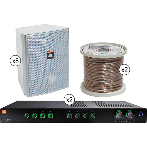 JBL 2-Zone Deluxe Wall Mount System Kit (White)
