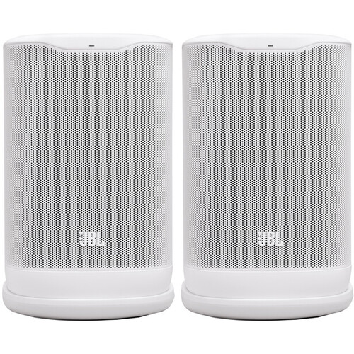 JBL Cove P1 Portable Wireless Wi-Fi Home Speaker with Dolby Atmos (Pair, White)