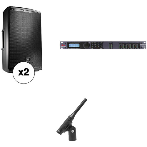 JBL Dual EON615 15" 2-Way Powered Speakers with dbx DriveRack 260 Control System & RTA-M Measurement Microphone