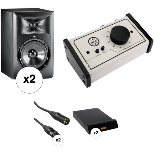 JBL LSR305 Studio Monitors with Monitor Controller Kit