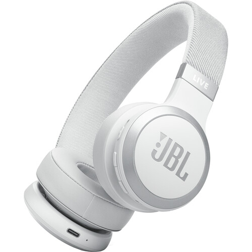 JBL Live 670NC Noise-Cancelling On-Ear Wireless Headphones (White)