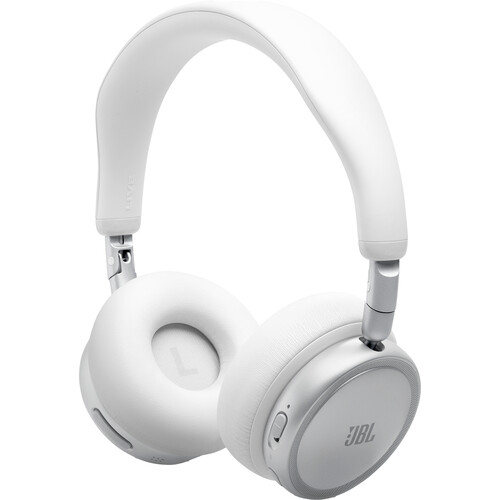 JBL Live 680NC Wireless Noise-Canceling On-Ear Headphones (White)