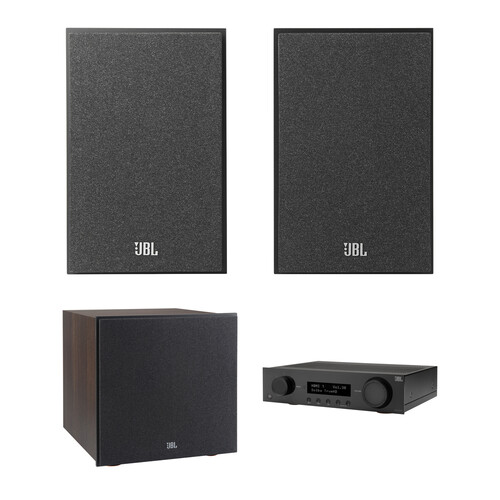 JBL MA310 5.2-Channel A/V Receiver with 2.1 Bookshelf Speaker Kit (Espresso/Black)