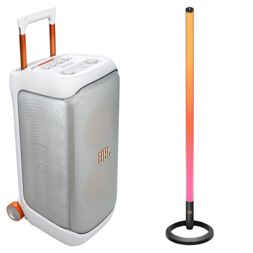 JBL PartyBox Stage 320 240W Wireless Party Speaker with PartyLight Stick Kit (White)