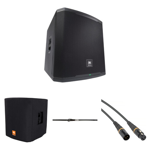 JBL PRX918XLF Professional 18" 2000W Powered Subwoofer Kit with Cover, Speaker Pole, and Cable