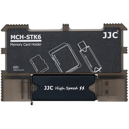 JJC Slide-In Memory Card Holder with Card Reader for SD & microSD Cards