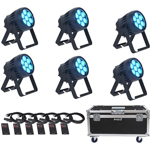 JMAZ Electro PAR W7 RGBL Battery-Powered IP65-Rated LED with Charging Case (6-Light Kit)