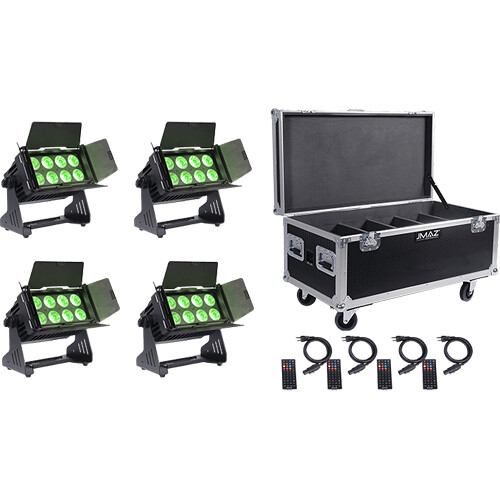 JMAZ Electro Panel W8 RGBL Battery-Powered IP65-Rated LED with Charging Case (4-Light Kit)