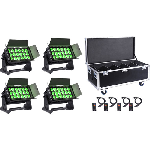 JMAZ Electro Panel W18 RGBL Battery-Powered IP65-Rated LED with Charging Case (4-Light Kit)