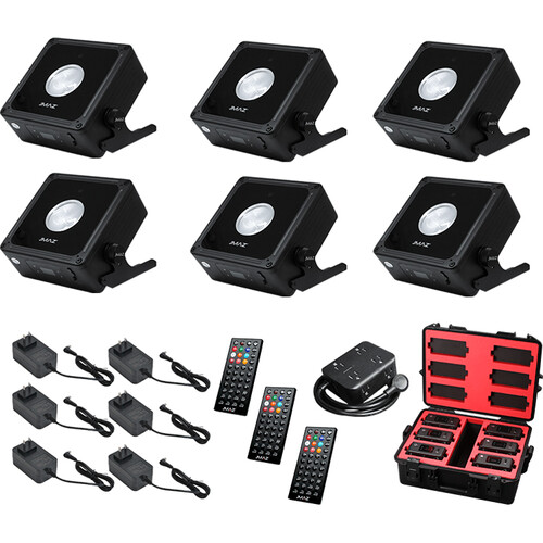 JMAZ MAD PAR PUCK RGBALC Battery-Powered IP65 LED with Charging Case (6-Light Kit)
