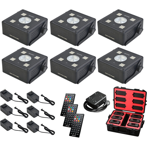 JMAZ Mad Par Rubix 6-Pack  20W RGBA Battery Powered Outdoor  Uplight