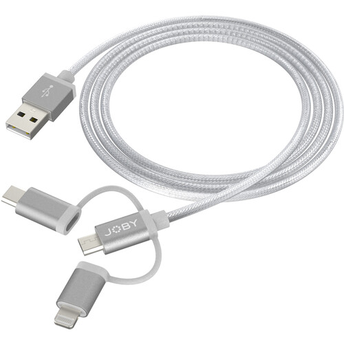 JOBY 3-in-1 Charge & Sync Cable (3.9', Space Grey)