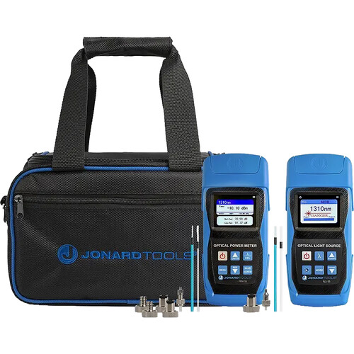Jonard Tools Fiber Power Meter with Data Storage and SM/MM Optical Light Source Kit V2